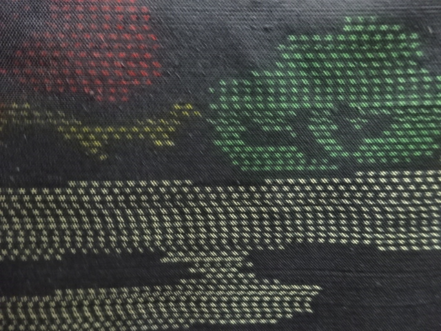 JAPANESE KIMONO / ANTIQUE WOVEN DORO OSHIMA TSUMUGI KIMONO / PINE / AB